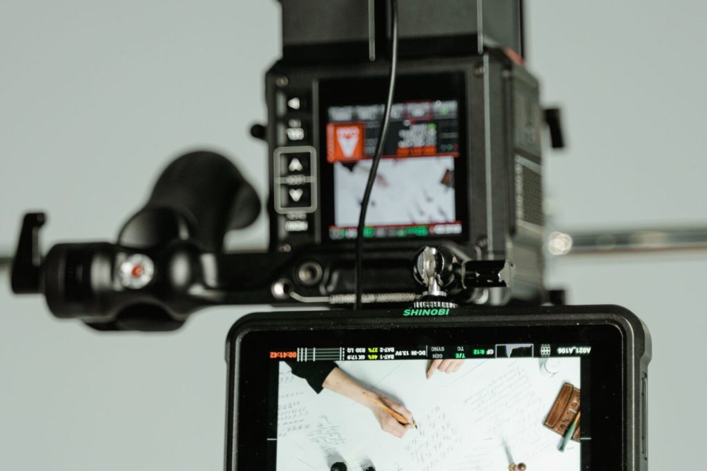 Detailed camera rig setup for advanced video production and filming.